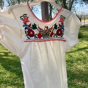 Mexican hand embroidered blouse